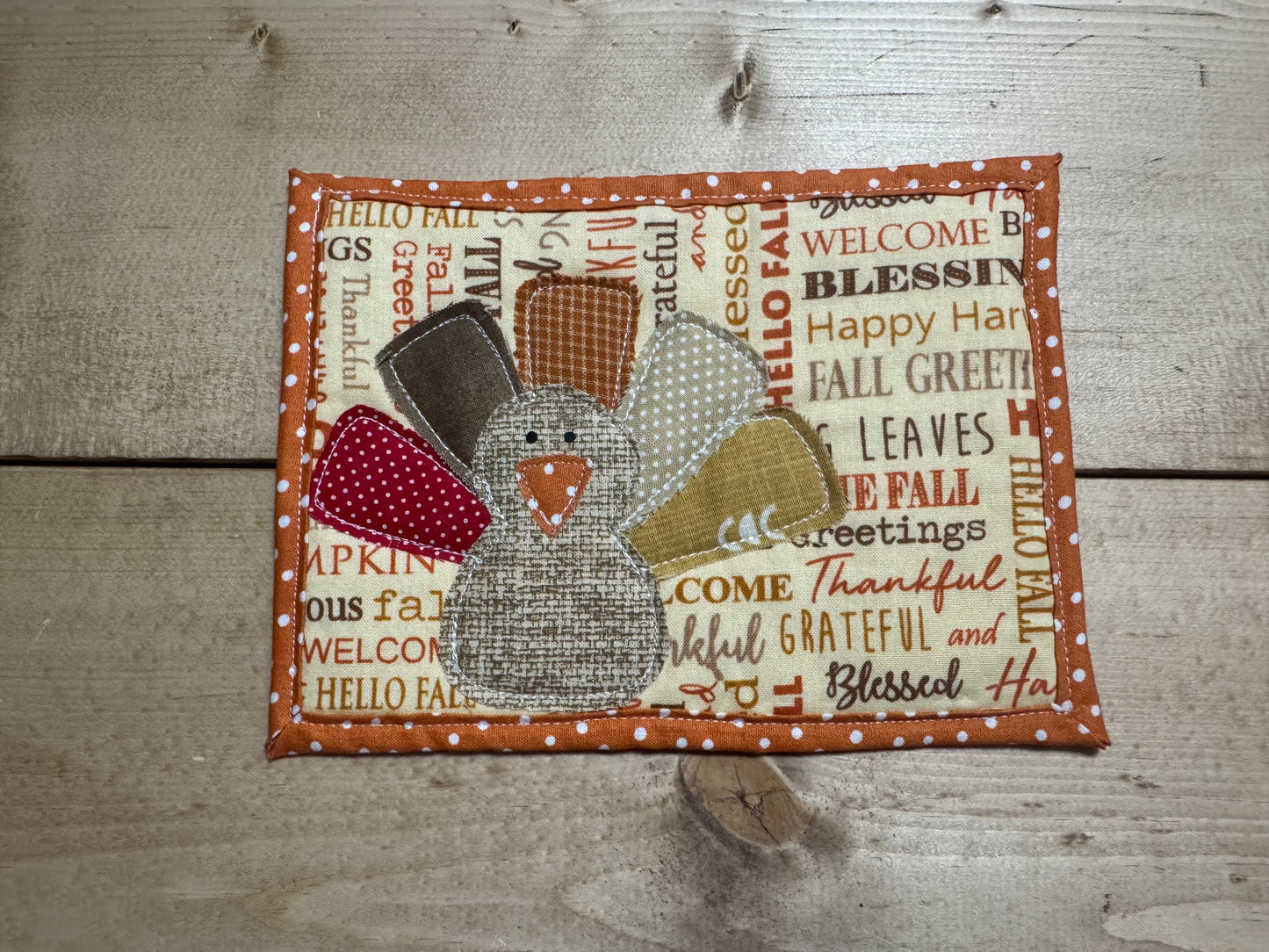 Turkey mug rug