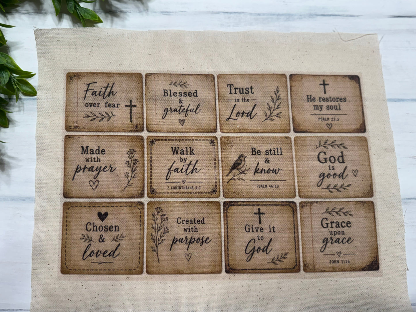 Faith 1 set of 12 patches for keychains/ornaments etc