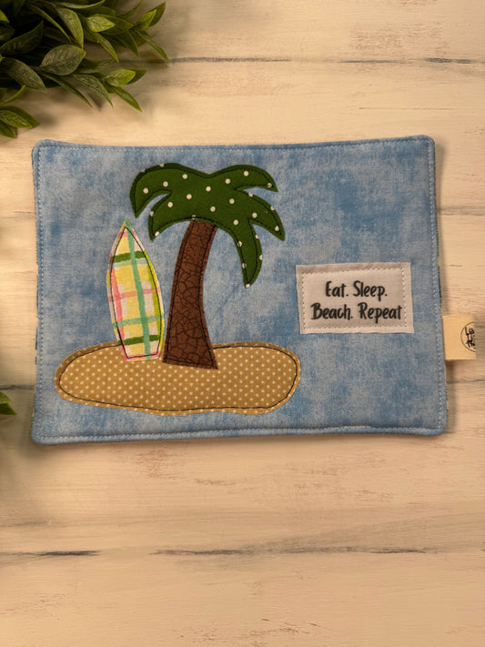 Eat. Sleep. Beach. Repeat mug rug