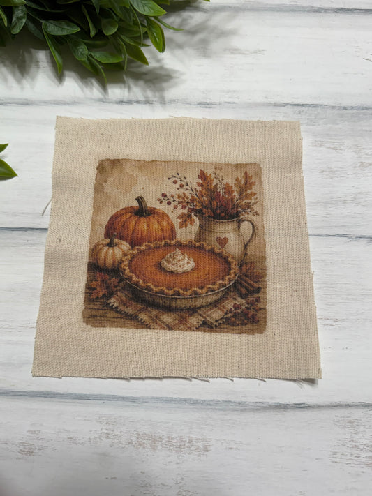 Pumpkin pie scene 5” patch
