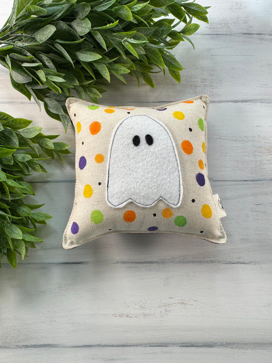 Whimsical ghost reversible mini pillow
