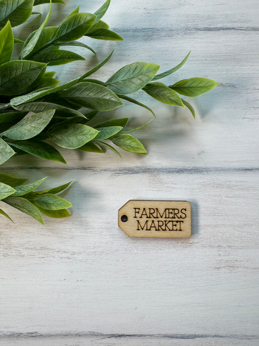 Farmers Market wooden tag