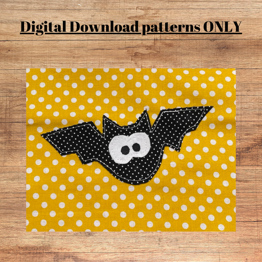 Bat in 3 sizes applique pattern