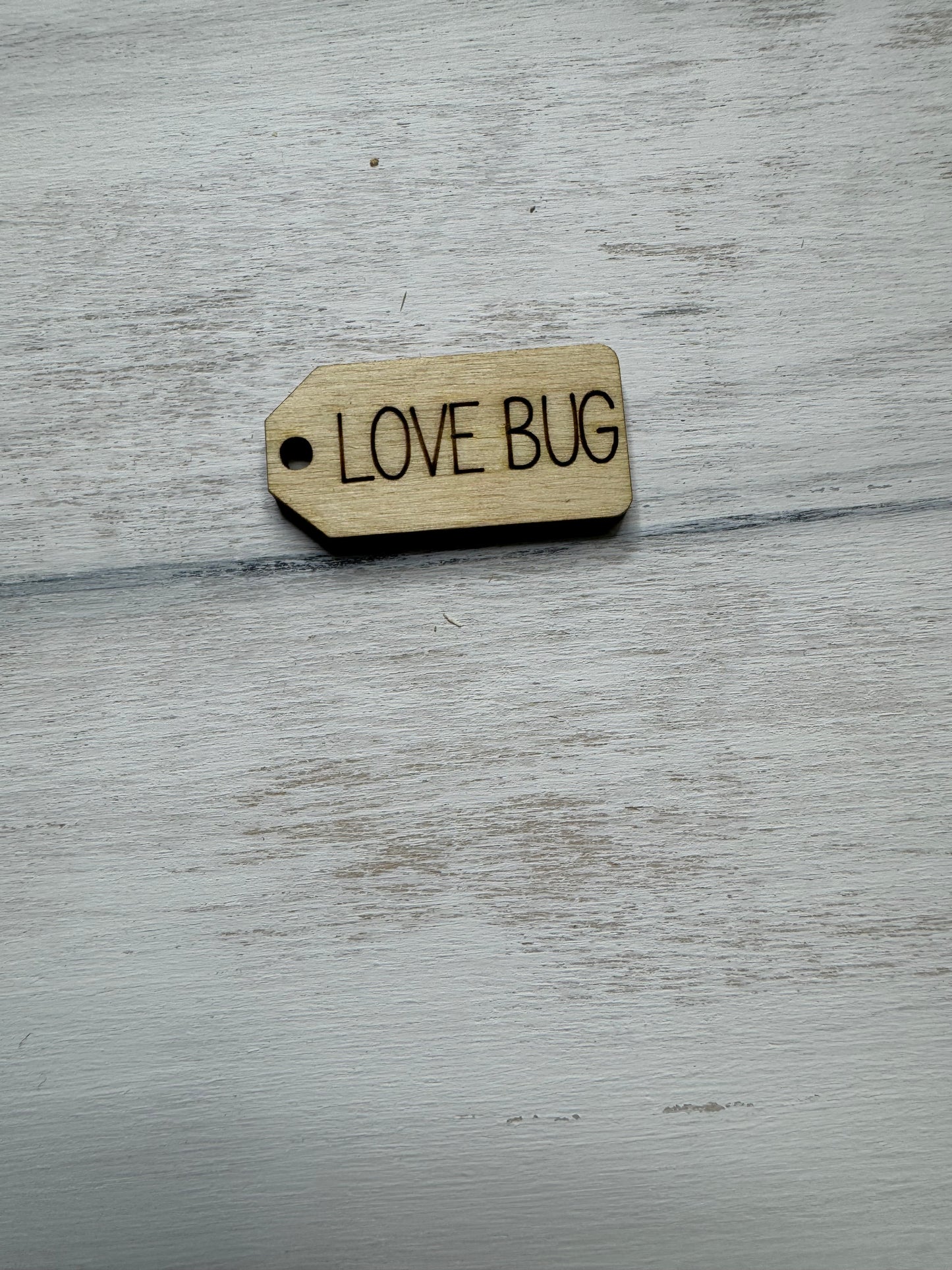 Love bug wooden tag
