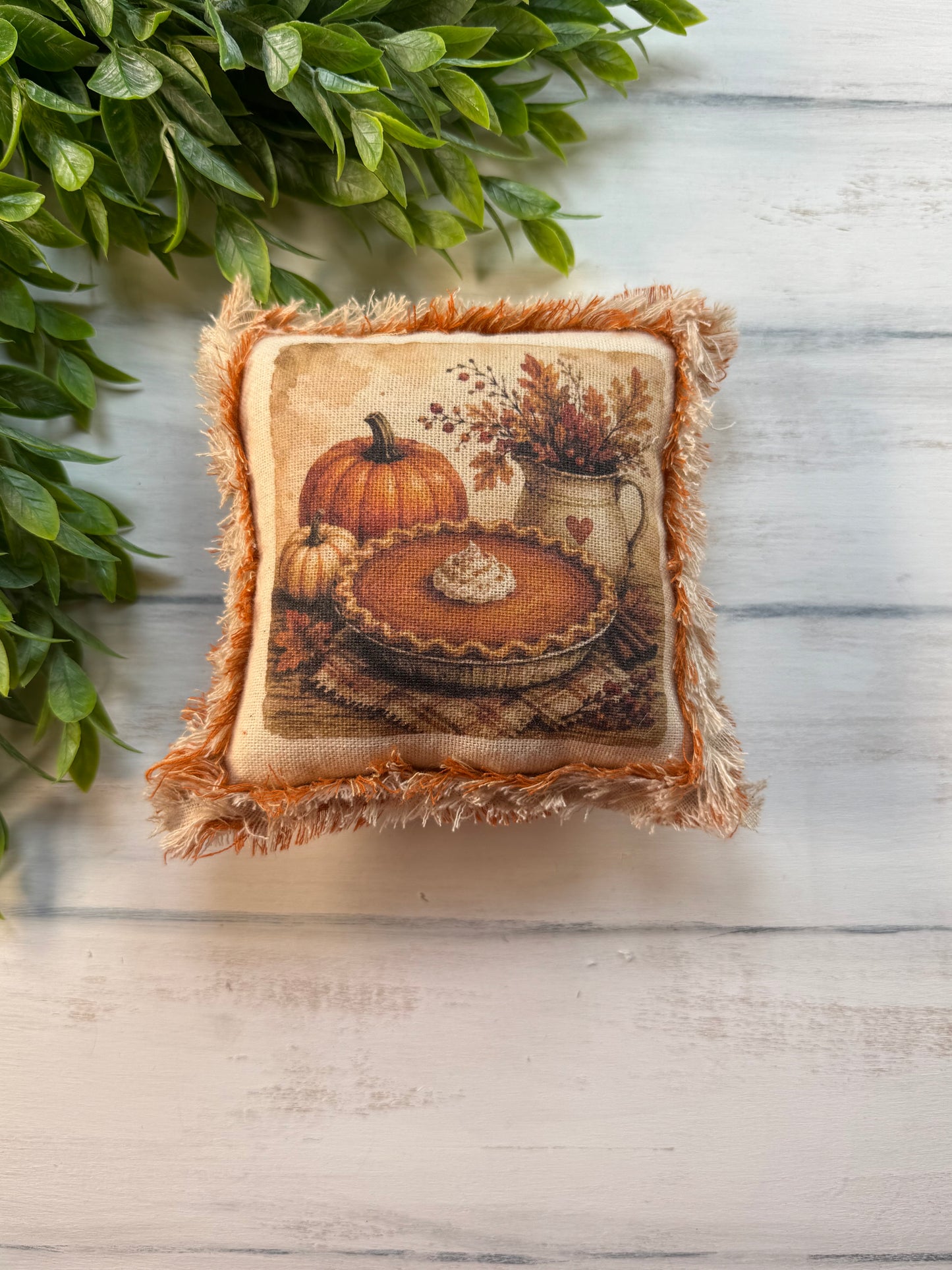 Pumpkin pie framed 5” mini pillow