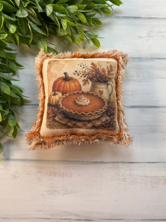 Pumpkin pie framed 5” mini pillow