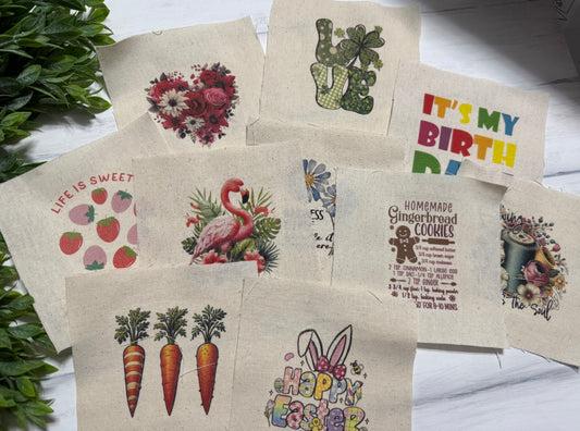 Mystery 10 pack printed fabric patches