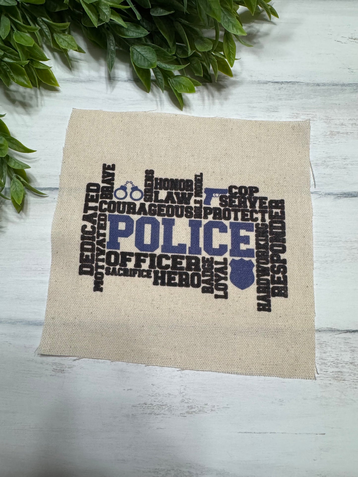 Police words 6” patch