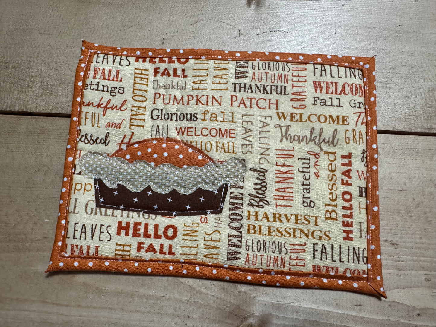 Pumpkin Pie mug rug