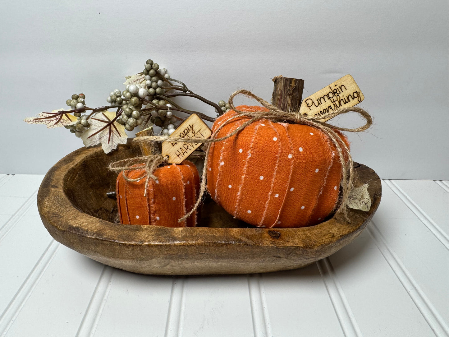 Set of 2 polka dot pumpkins