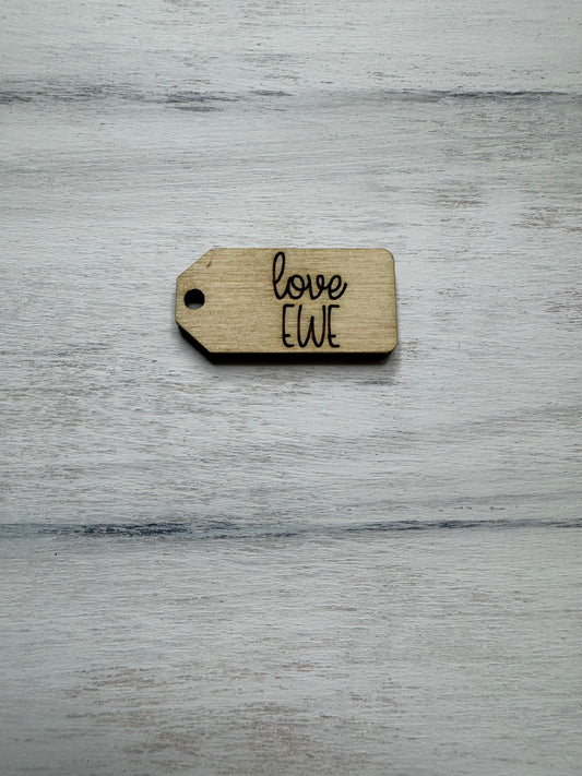 Love ewe wooden tag