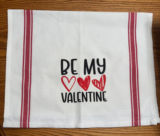 Be My Valentine tea towel