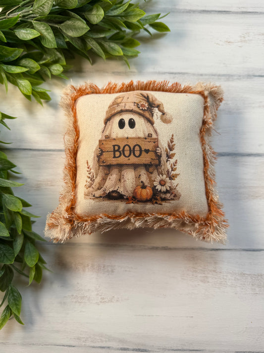 Ghost BOO framed 5” mini pillow