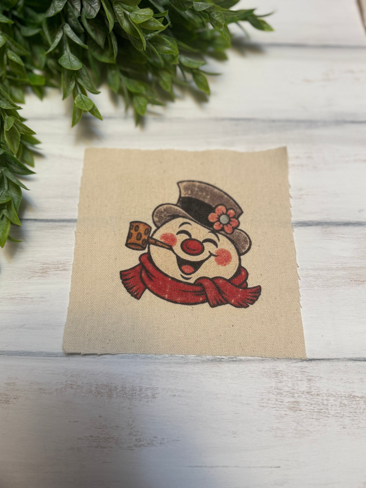 Retro snowman 5” patch