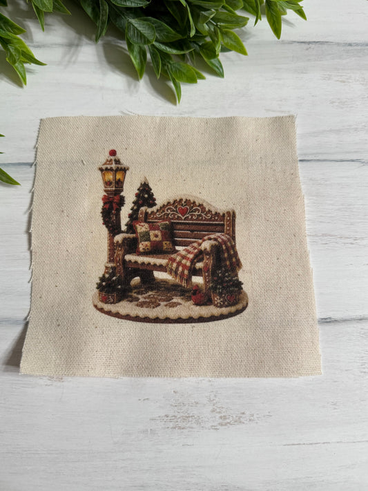 Gingerbread bench 5” patch