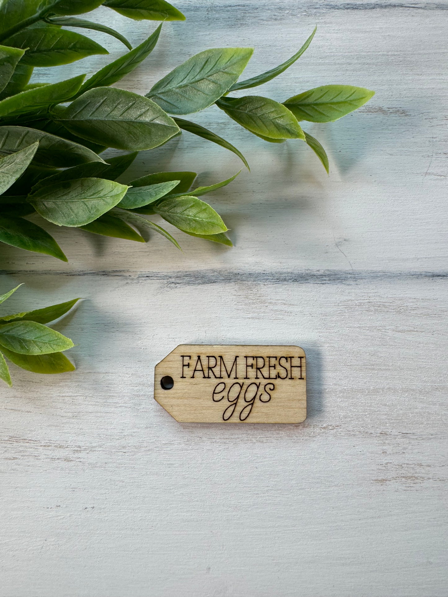 Farm fresh eggs wooden tag