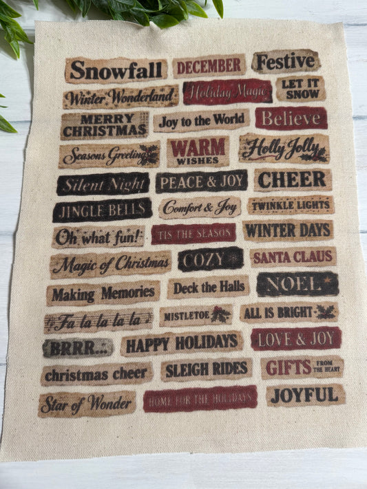 Snowfall & more sheet of words