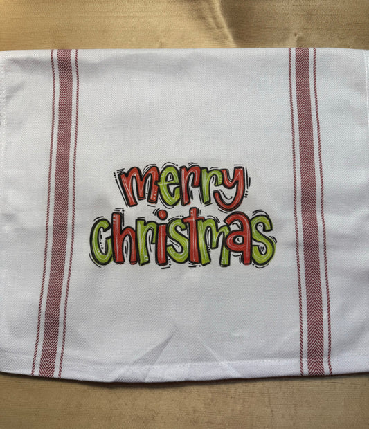 Merry Christmas tea towel