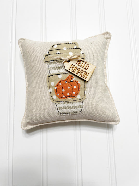 Pumpkin latte mini pillow