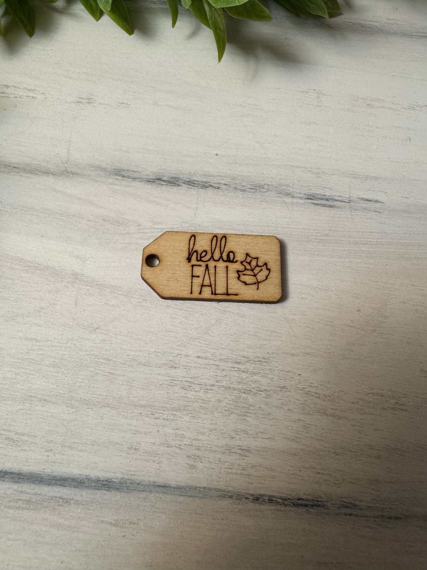 Hello fall wooden tag