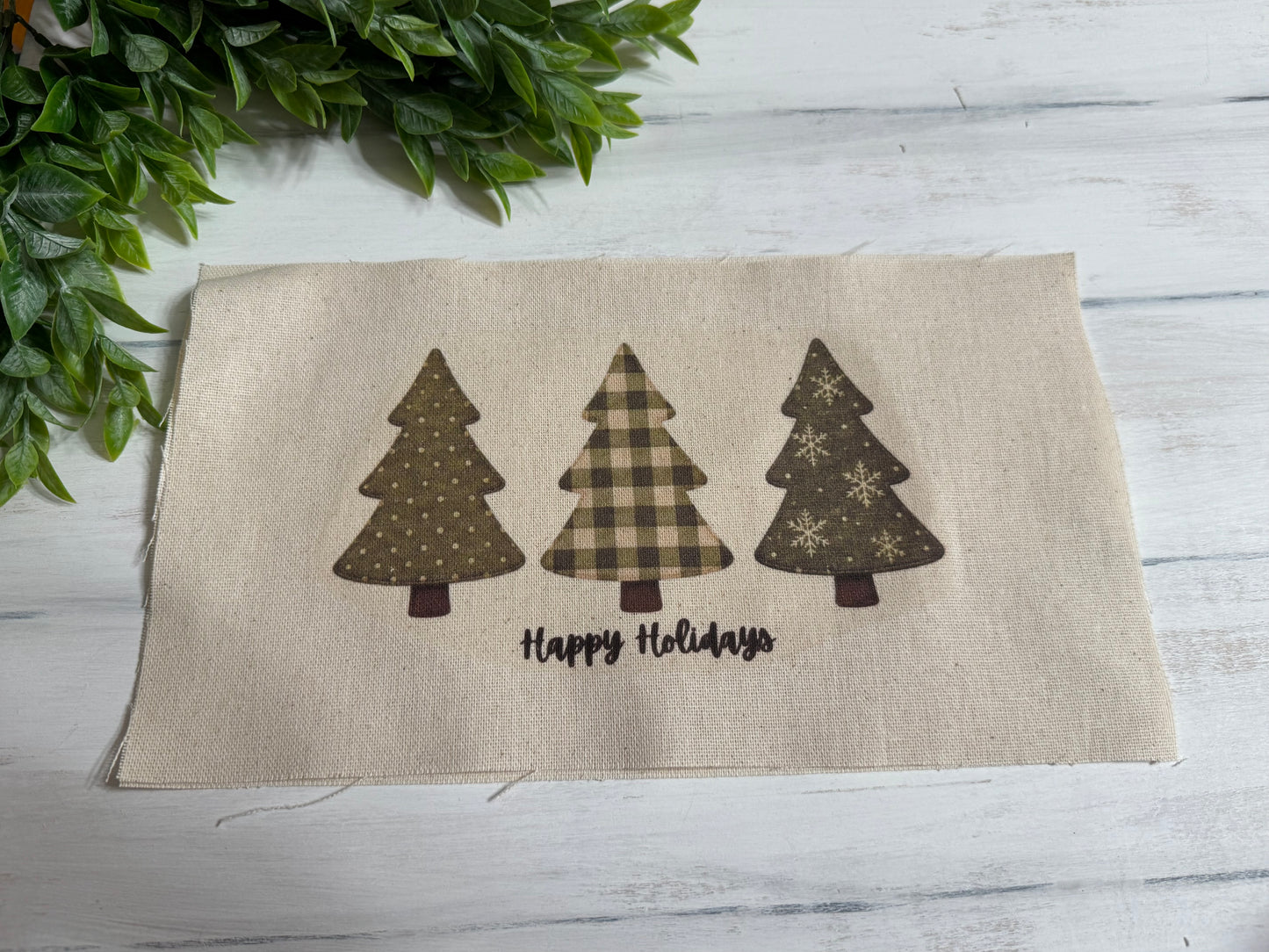 Happy Holidays trees pillow kit