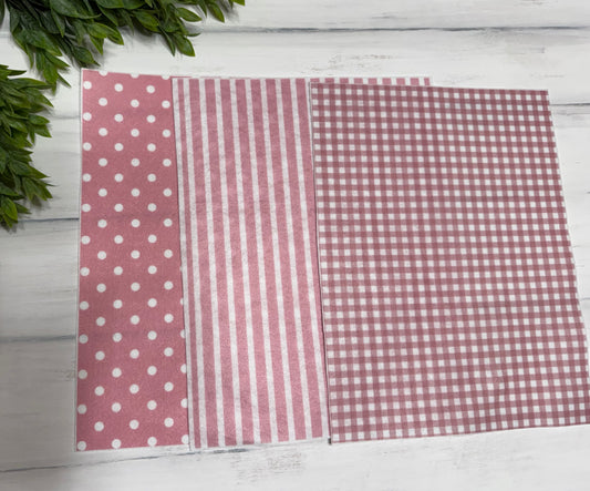 Pink printed felt sheets