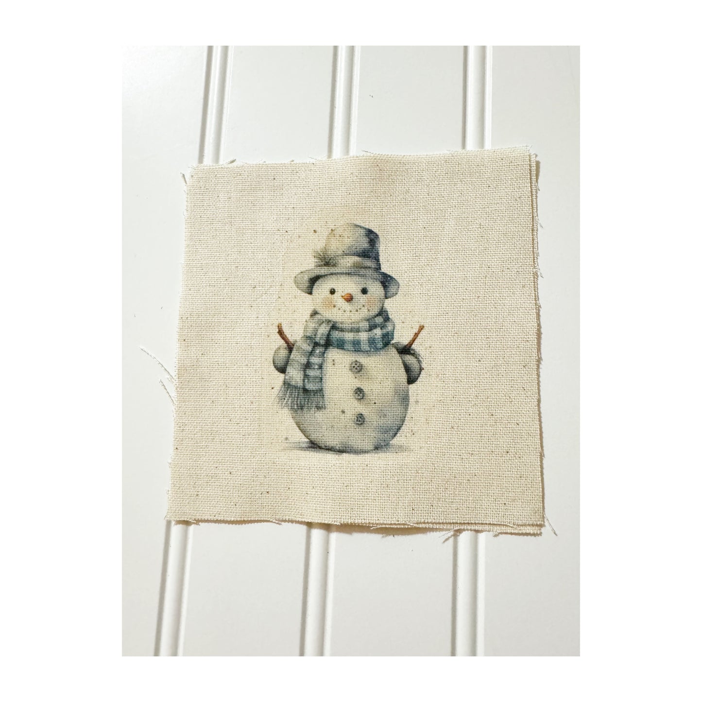 Blue- Gray Snowman 5” patch