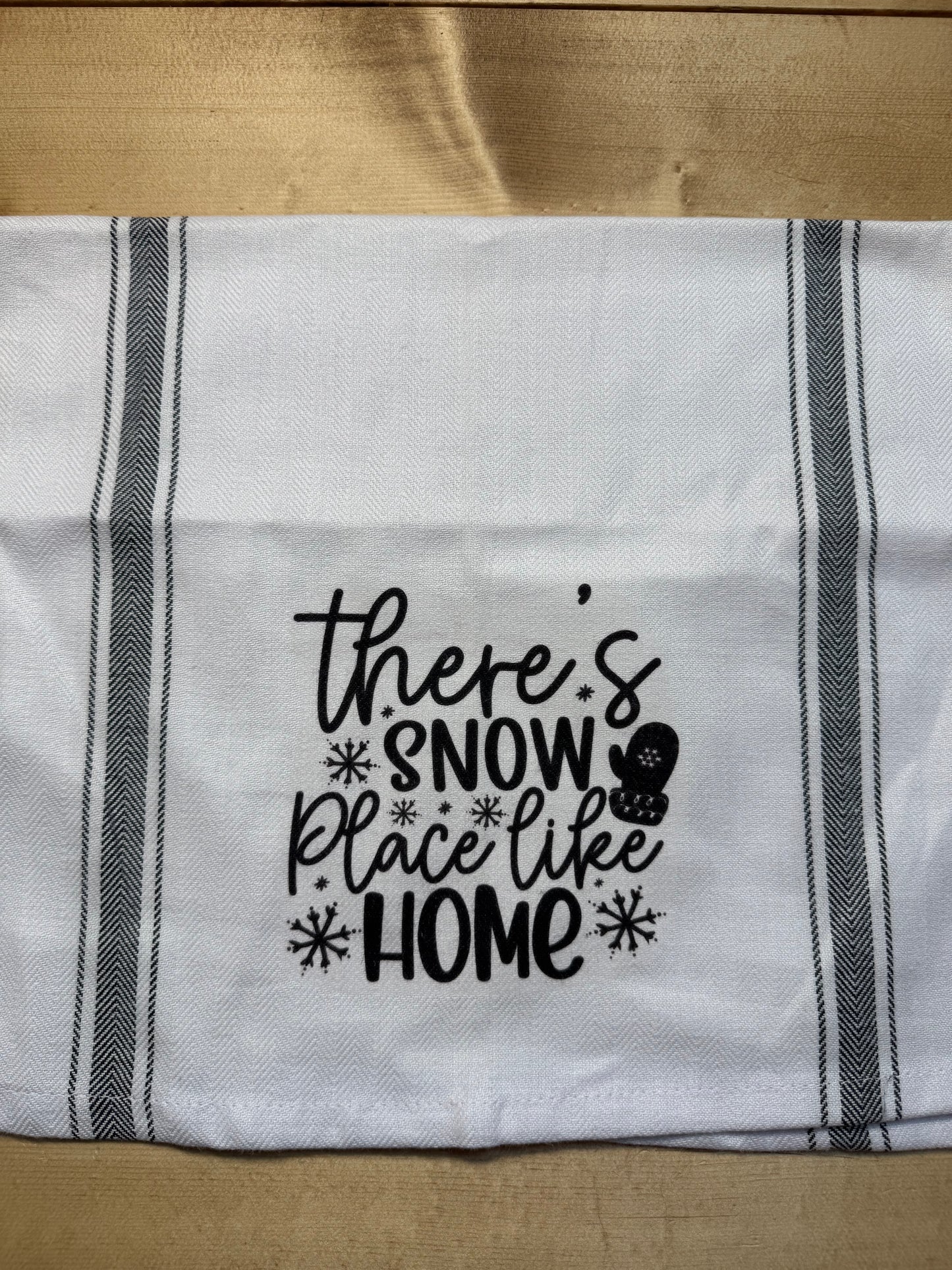 Snow place like home tea towel