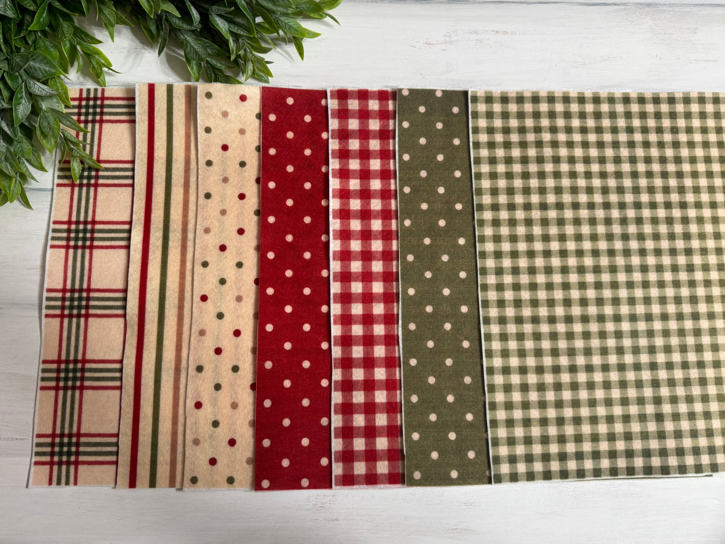 Country Christmas printed felt sheets set of 7 prints