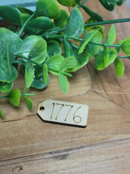 1776 wooden tag