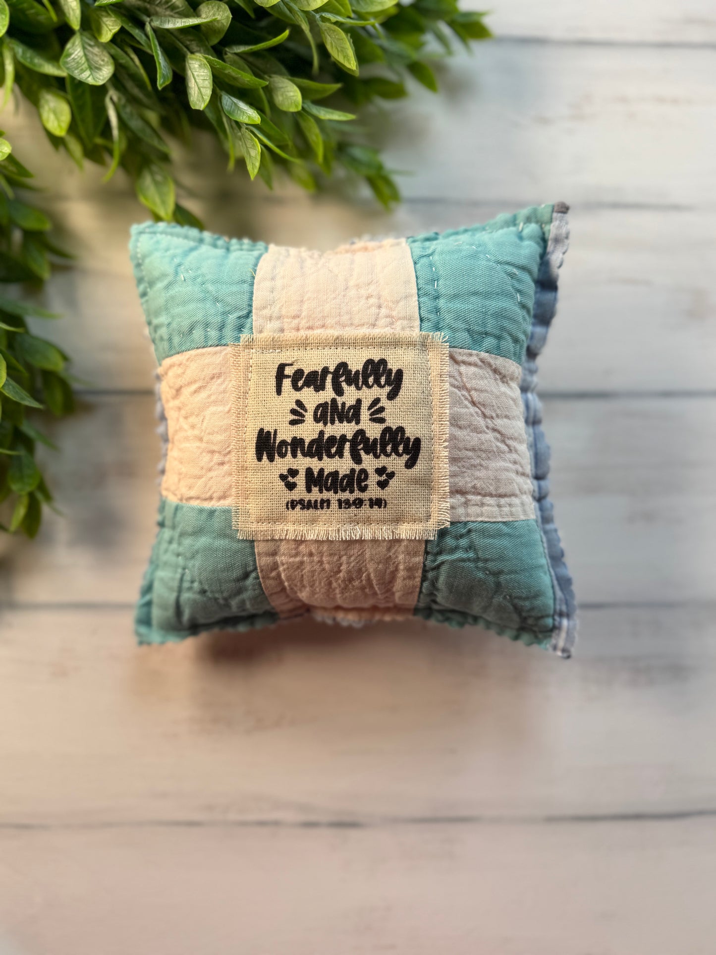Fearfully vintage quilt 6” pillow