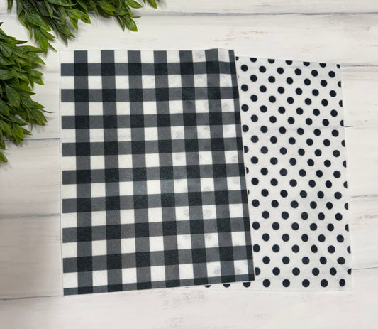 Black printed felt sheets
