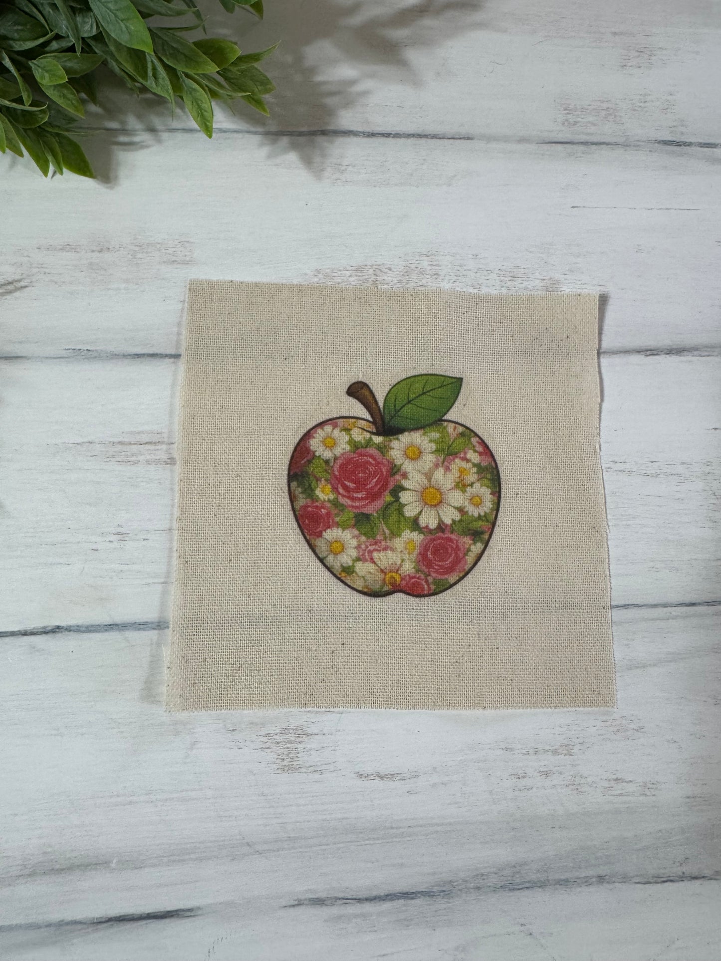 Floral apple 5” patch