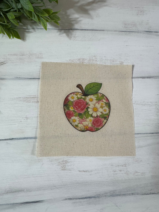 Floral apple 5” patch