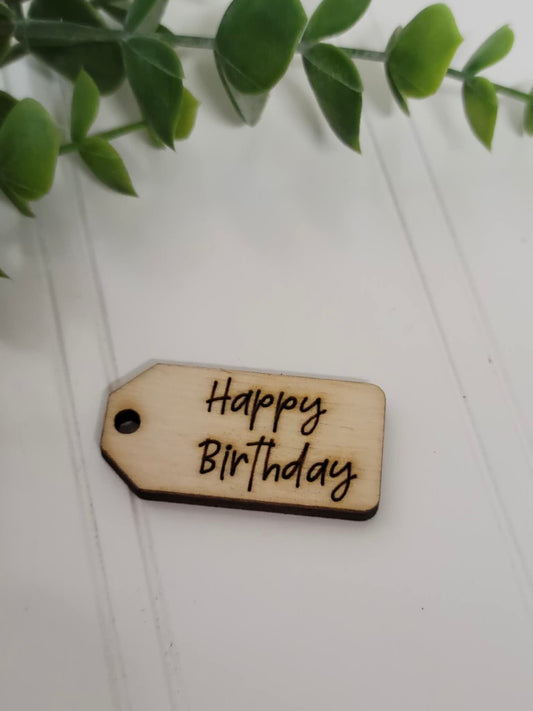 Happy birthday wooden tag