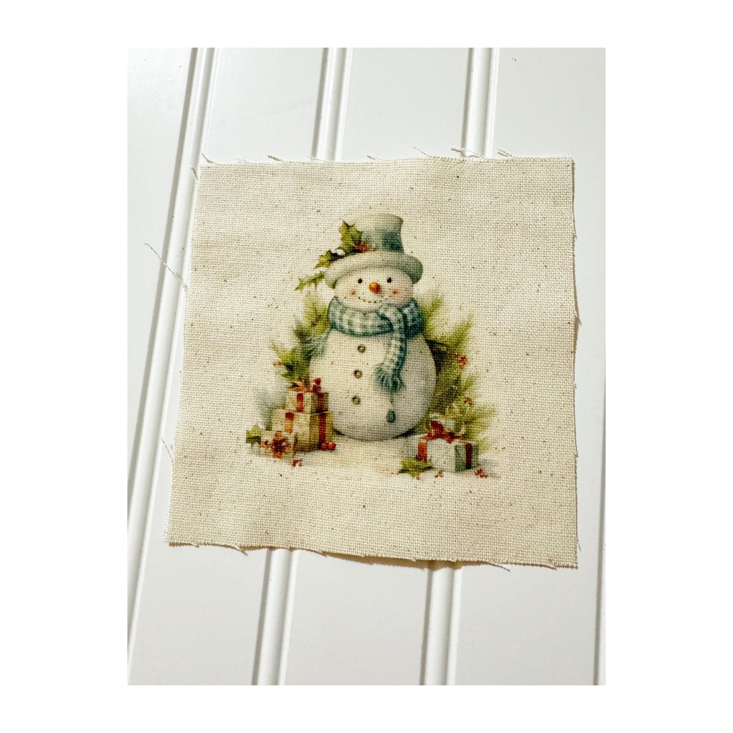 Snowman with gifts 5” patch