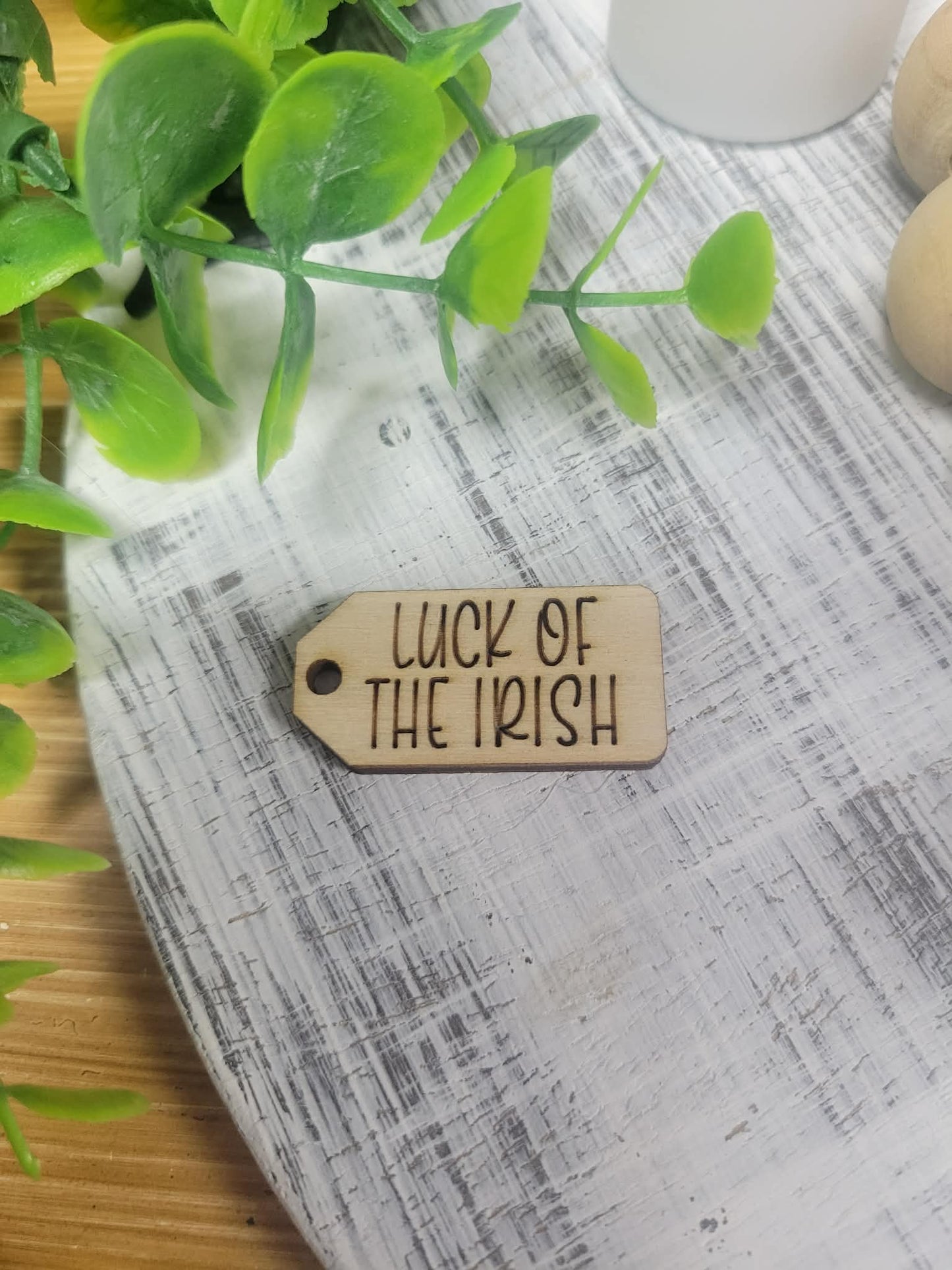 Luck of the Irish wooden tag
