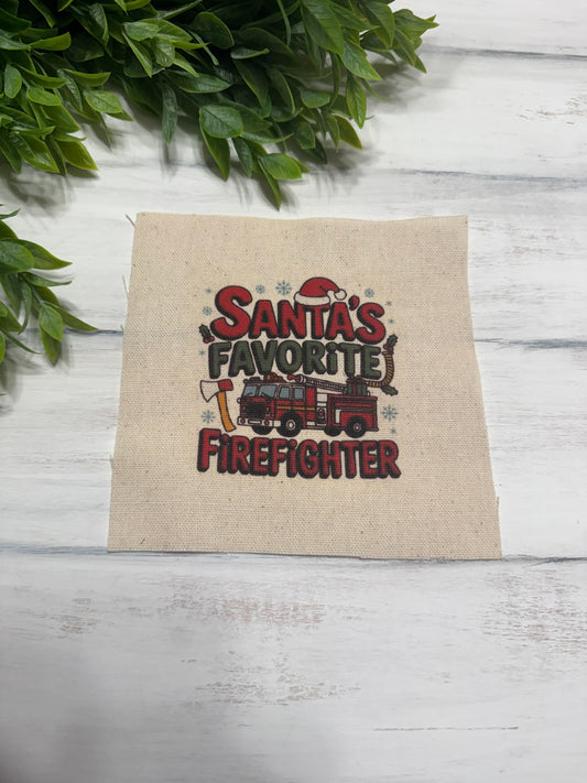 Santa’s Favorite Firefighter 5” patch