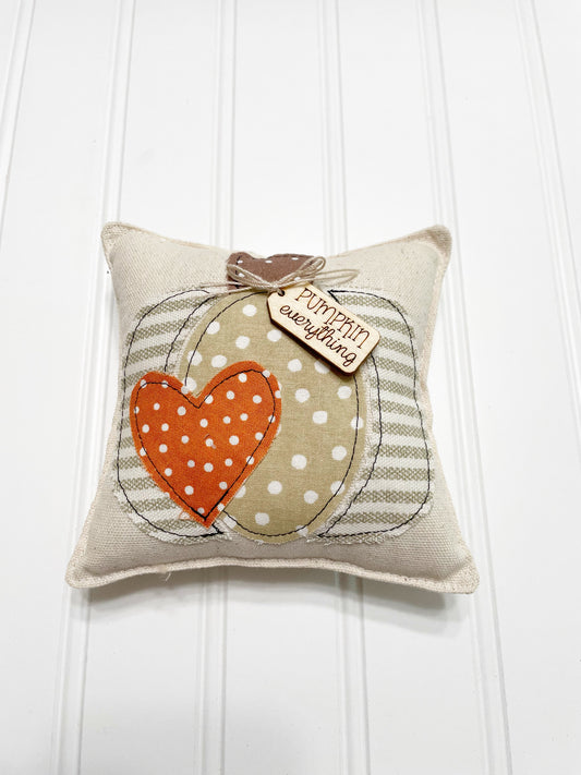 Pumpkin everything mini pillow