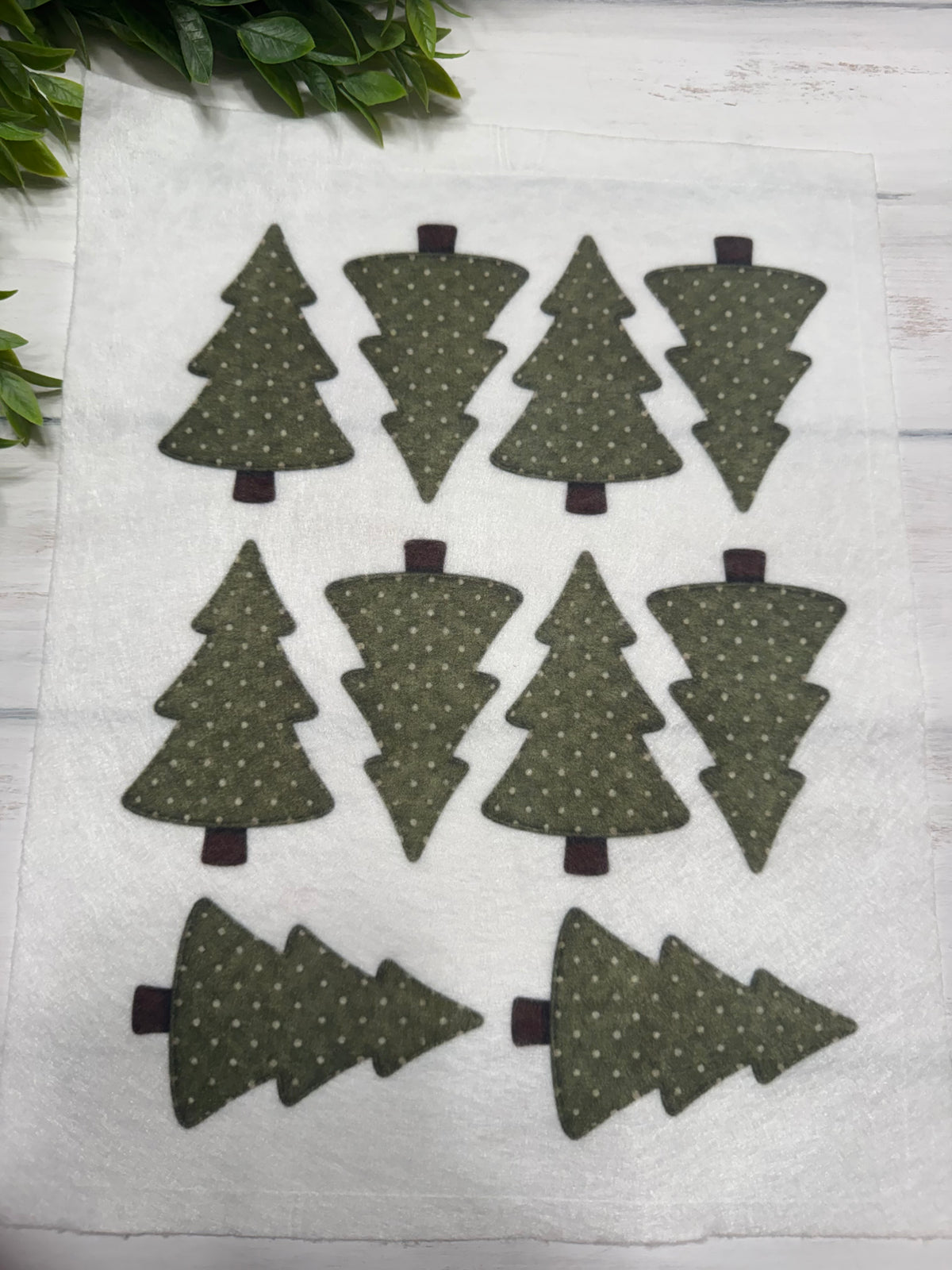 Green polka dot tree felt page