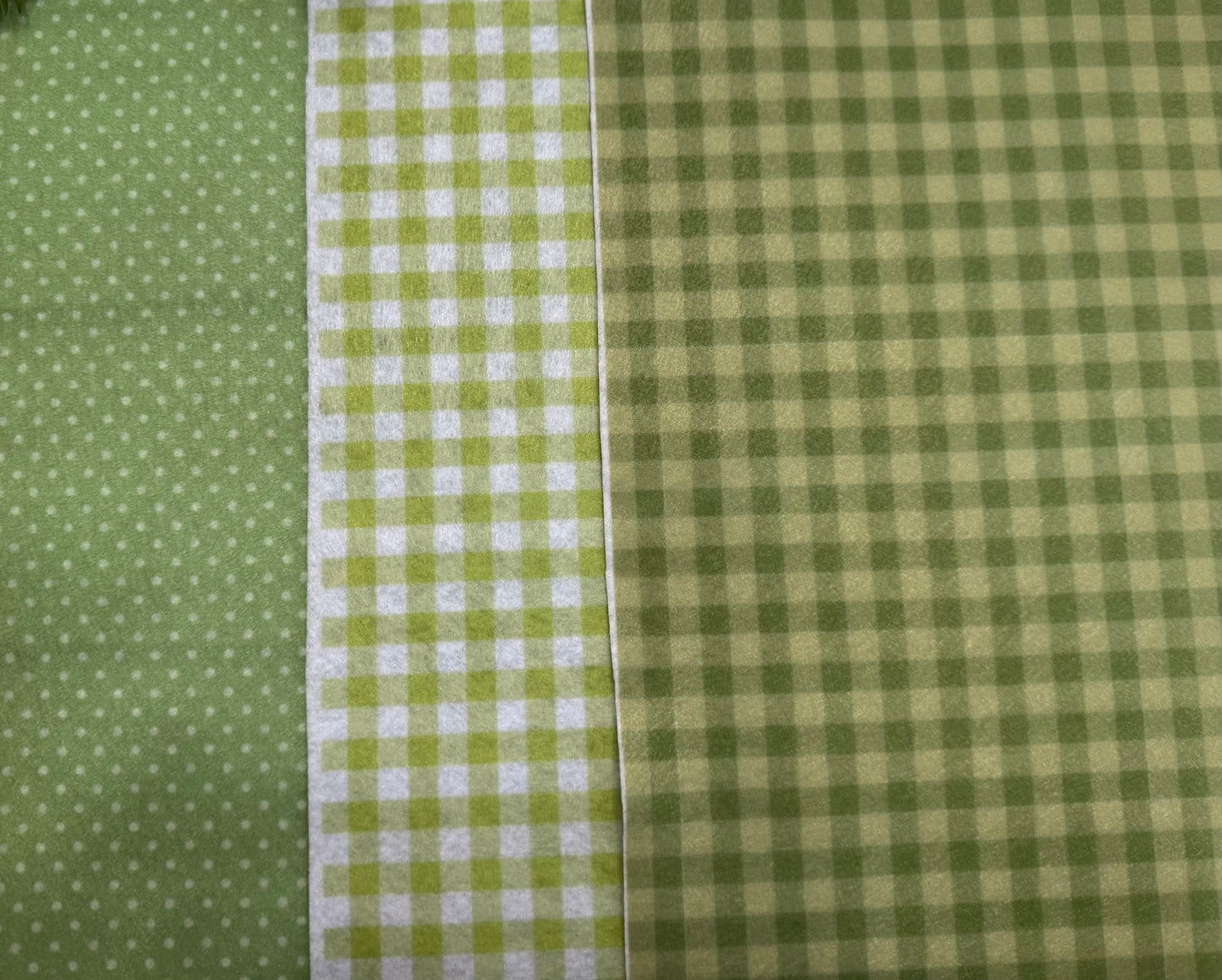 Lighter green printed felt sheets