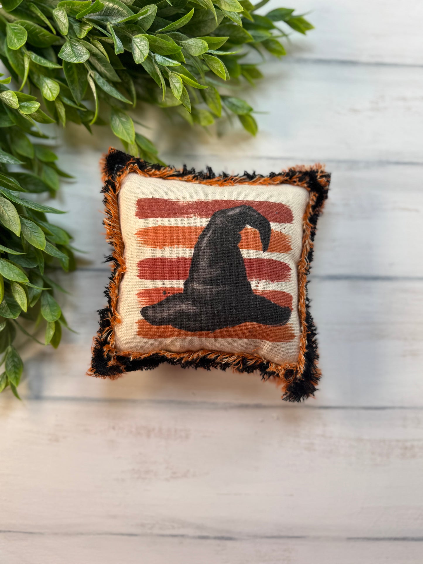 Witch hat framed 5” mini pillow
