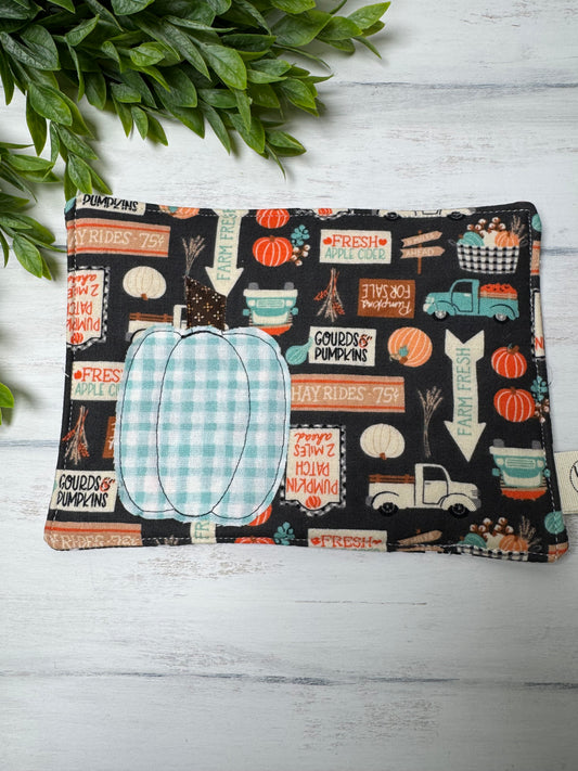 Teal pumpkin mug rug