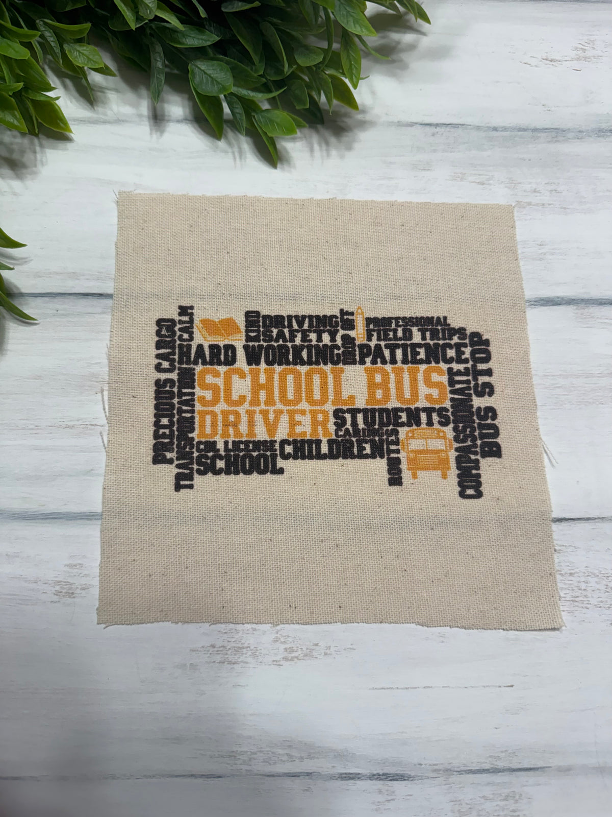 School Bus Driver words 6” patch