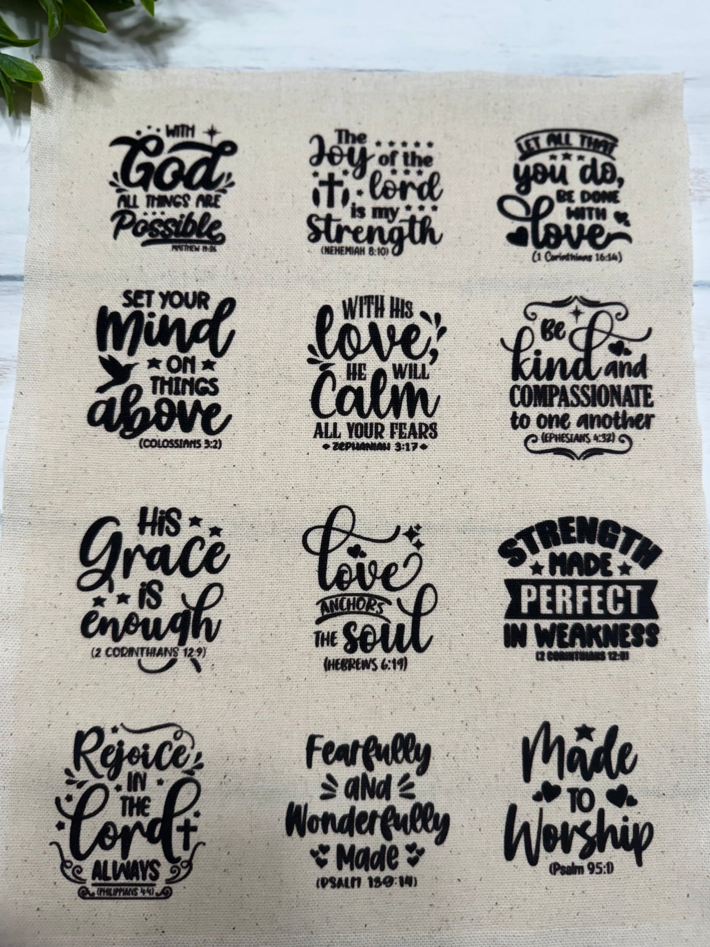 Faith 2 set of 12 patches for keychains/ornaments etc