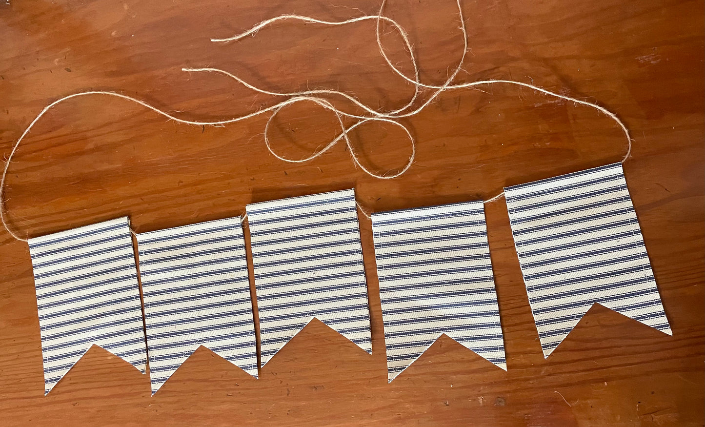 5 piece navy ticking banner