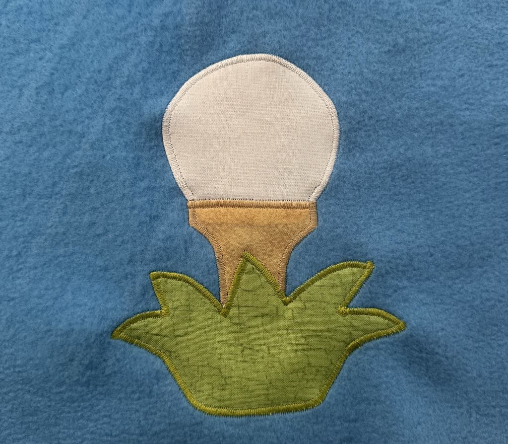 Golf ball and tee applique pattern