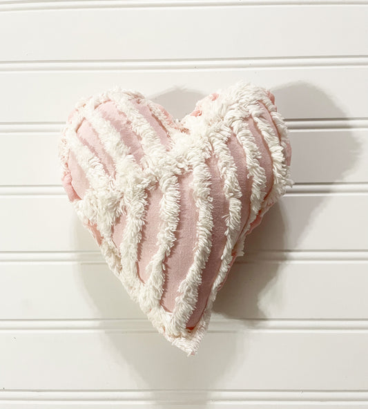 Pink Vintage chenille heart
