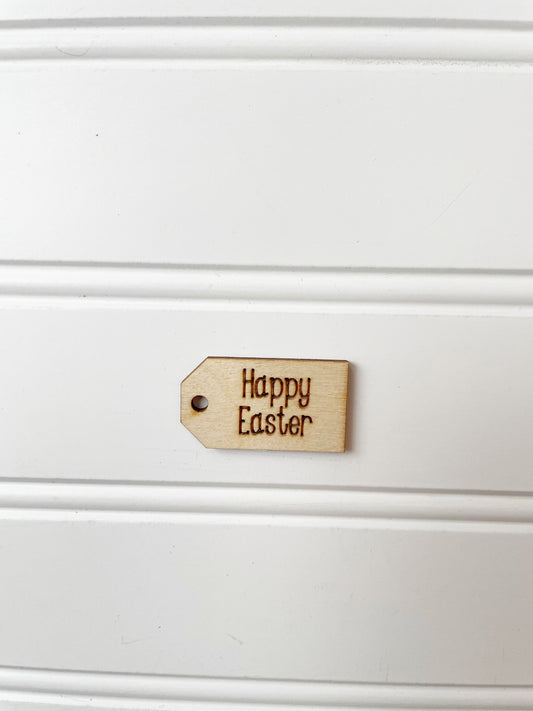 Happy Easter wooden tag