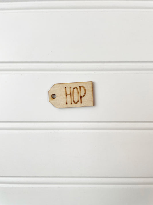 HOP wooden tag